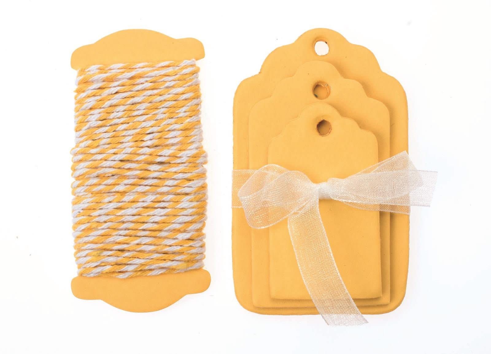 Papier-Etiketten 15St gelb 5-8x3-5cm - Kidis Art