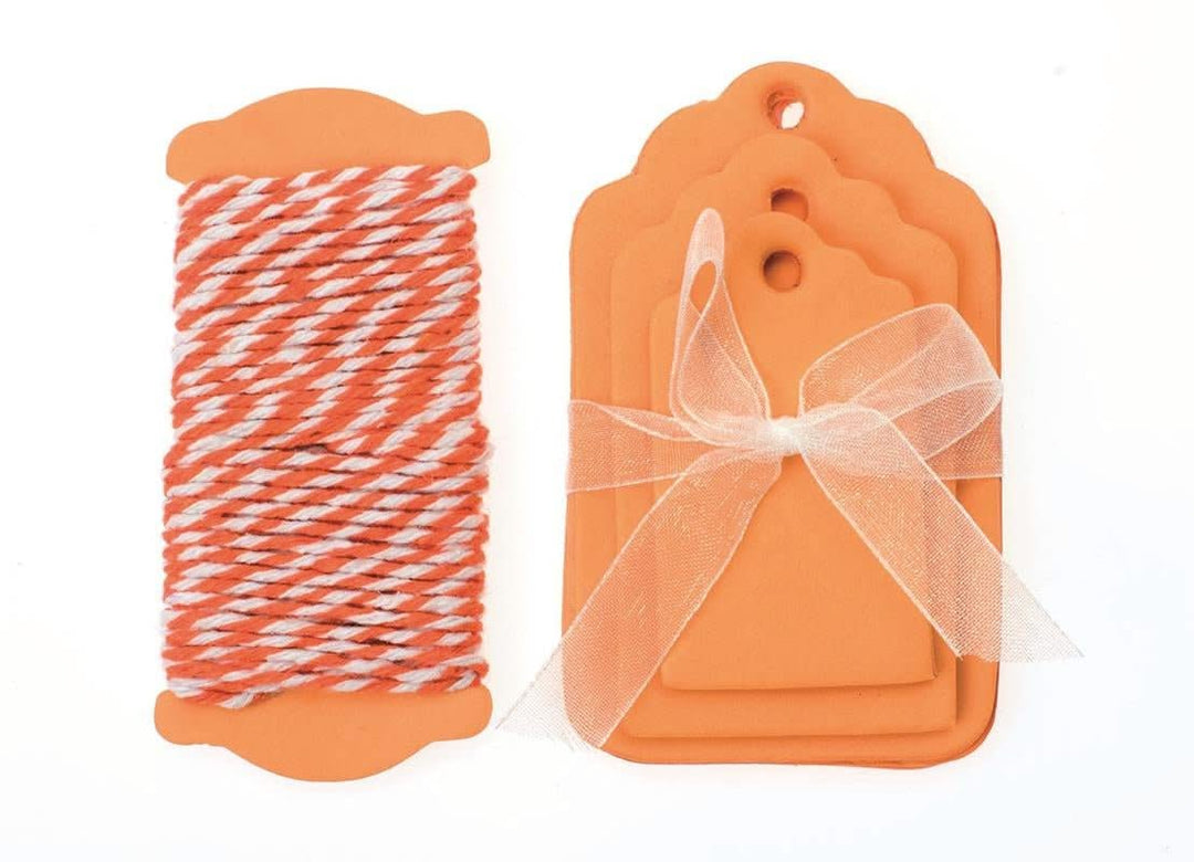 Papier-Etiketten 15St orange 5-8x3-5cm - Kidis Art