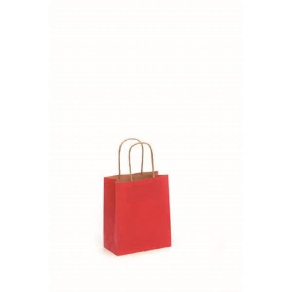 Papiertragetasche, Kordelgriff 15x18cm rot - Kidis Art