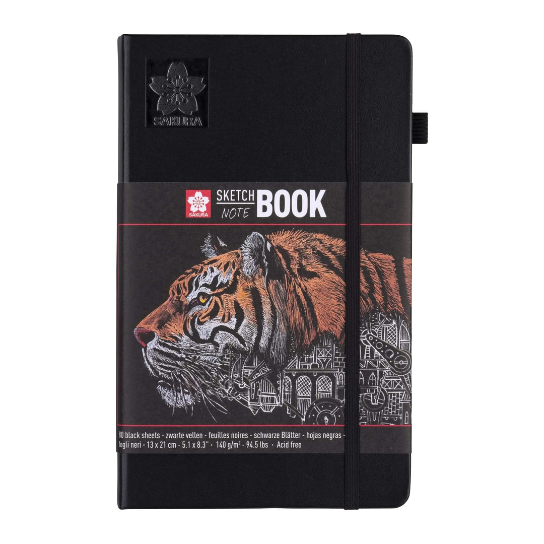 Sakura Skizzen/Notizbuch 13 x 21 cm 80 Blatt in Schwarz 140g - Kidis Art
