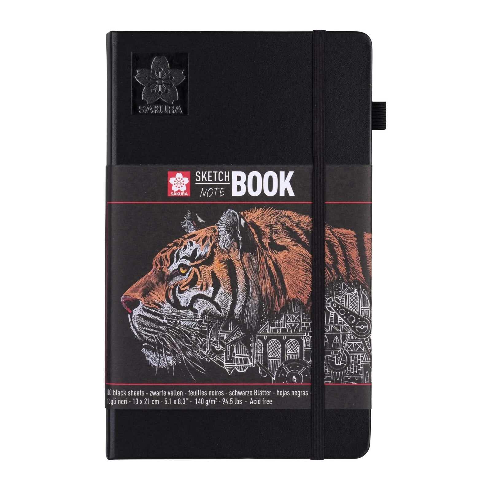 Sakura Skizzen/Notizbuch 13 x 21 cm 80 Blatt in Schwarz 140g - Kidis Art