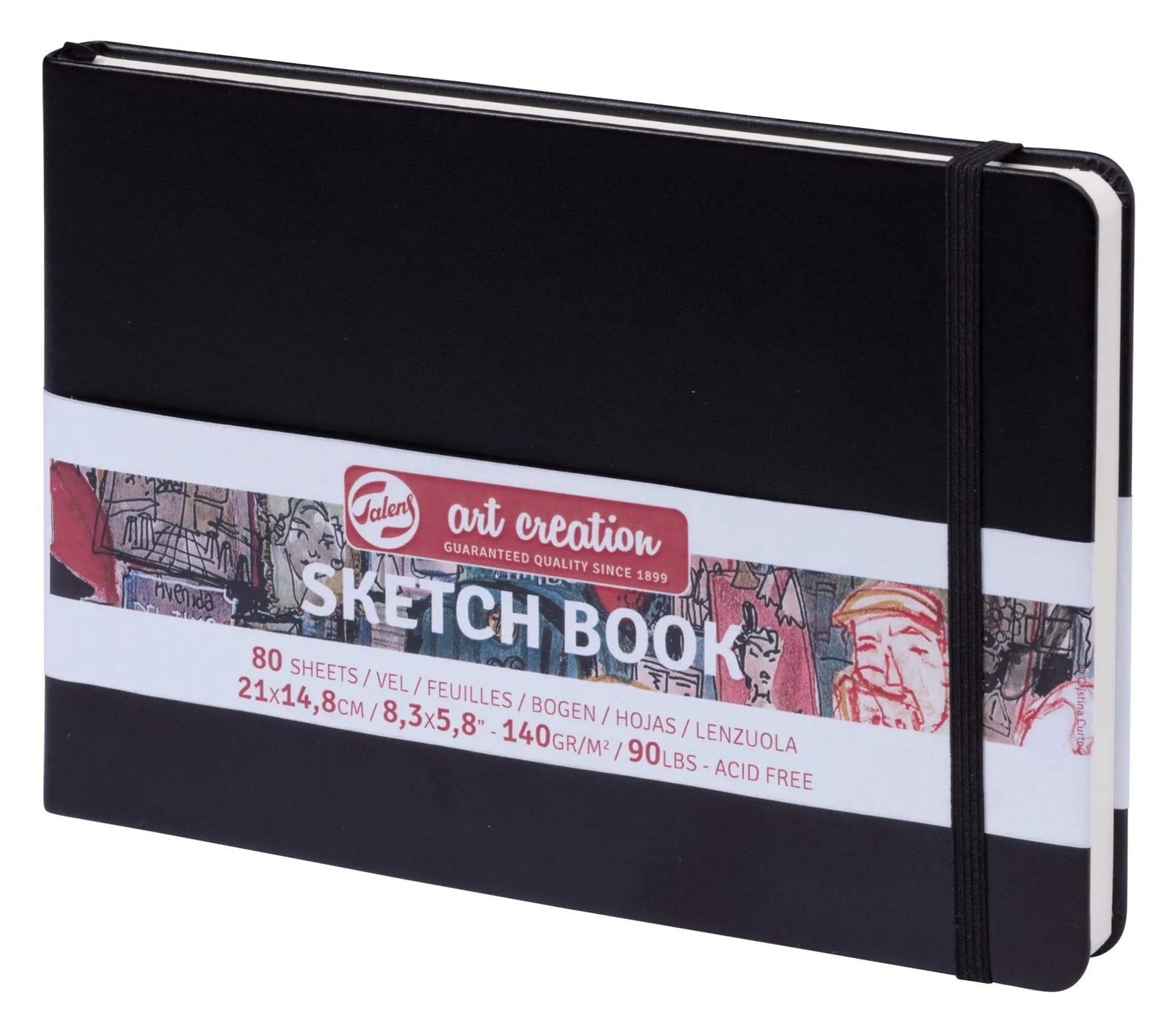 Talens Art Creation Skizzenbuch Schwarz 14.8 x 21 cm 140 g 80 Bogen - Kidis Art