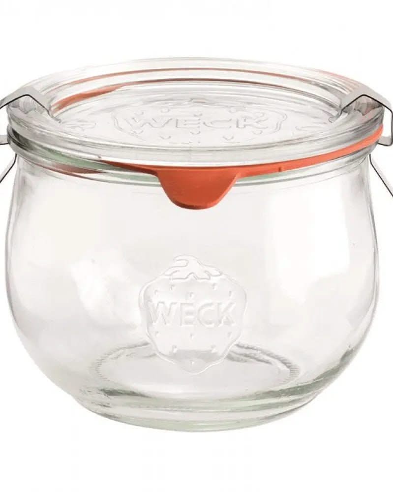 Tulpen-Randglas mit Glasdeckel, Dichtung und Klammern 580ml - Kidis Art
