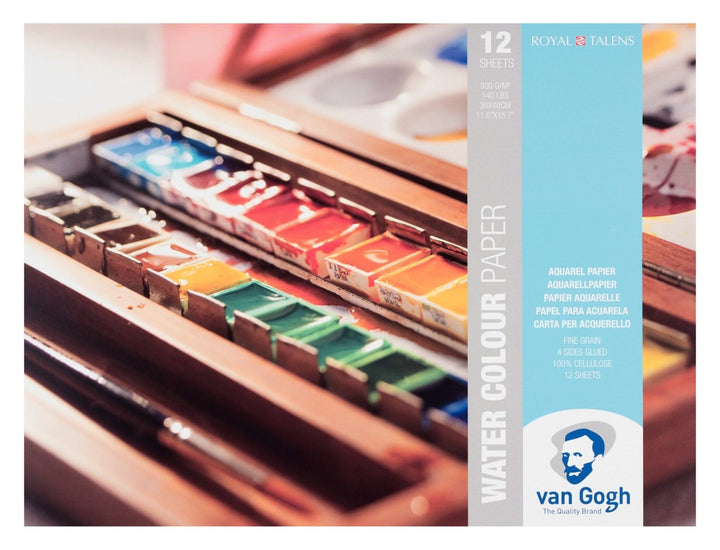 Van Gogh Aquarellpapierblock 12 Blatt 300 g /  Format 30 x 40 cm - Kidis Art