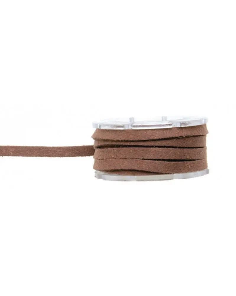 Velour-Lederband-Rolle 3mm/2m, flach d&